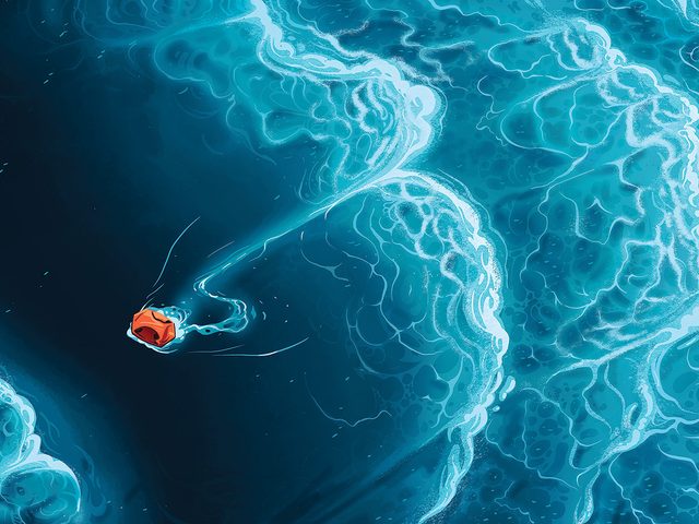  la drive: illustration d'un bateau sur l'ocan