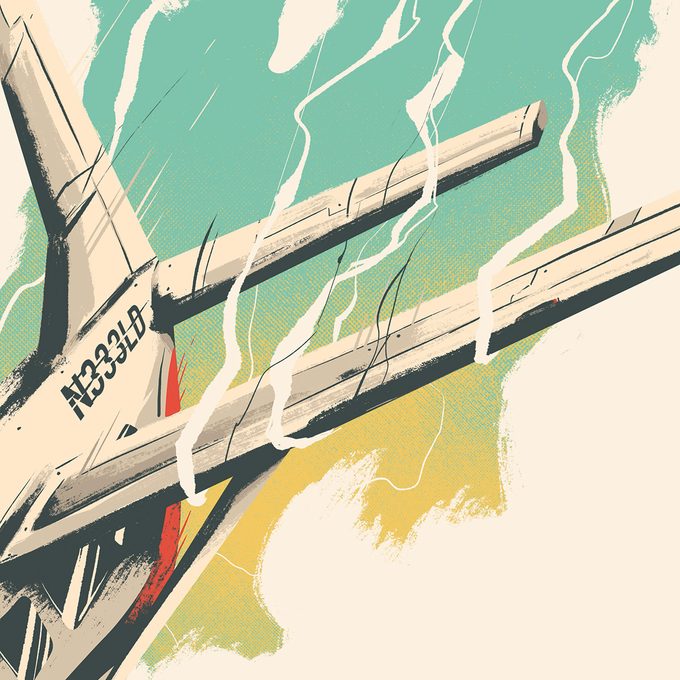 Illustration d'un crash d'avion dans le ciel