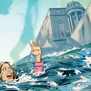 Illustration d'une jeune femme qui se noie dans la rivière Niagara