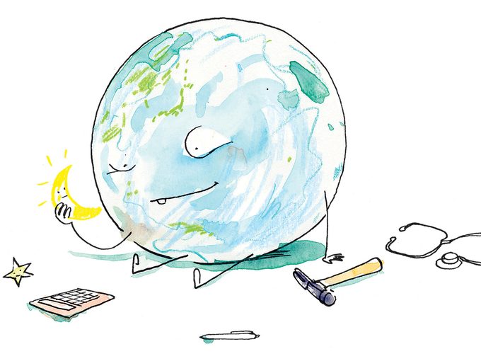 Anniversaires dans le monde: illustration de la planète Terre qui célèbre son anniversaire