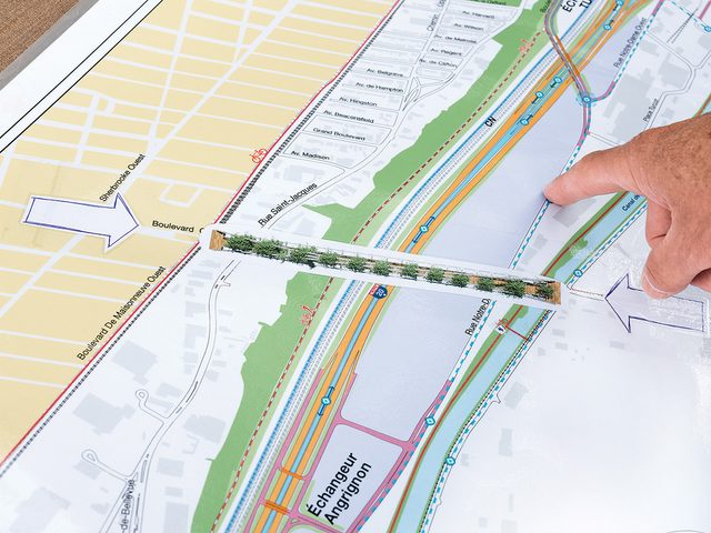 Un plan d'une dalle-parc  Montral
