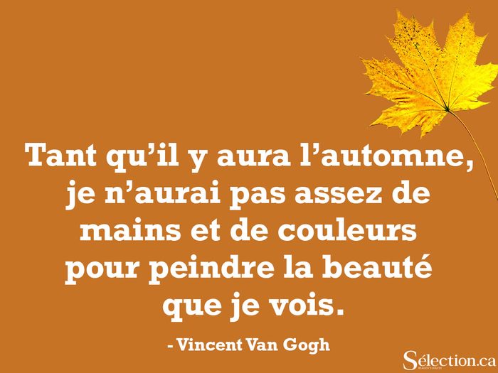 Citations automne de Vincent Van Gogh.