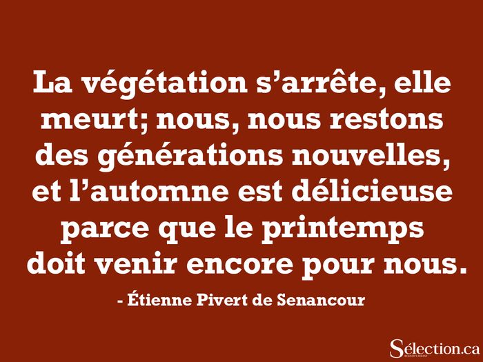 Citations automne d'Étienne Pivert de Senancour.