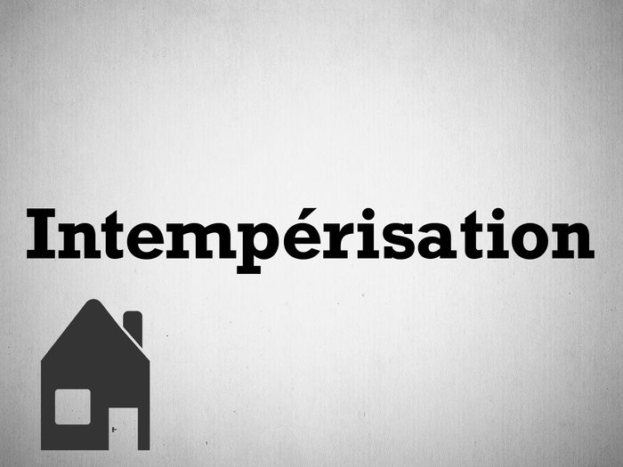 Architecture de maison: le mot intempérisation.