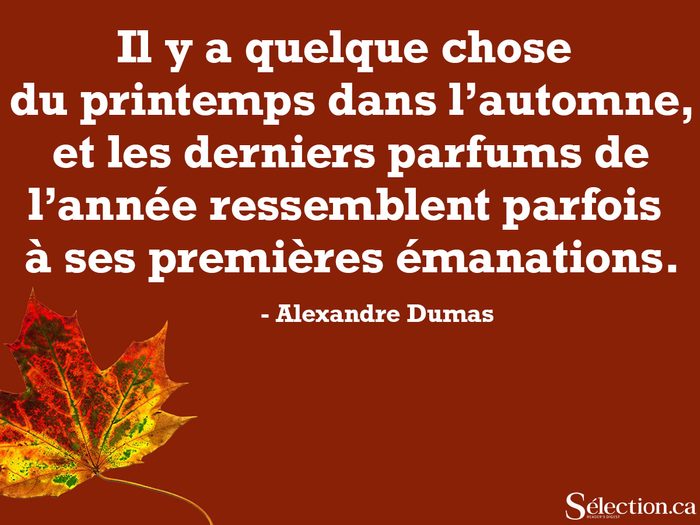 Citations automne d'Alexandre Dumas.