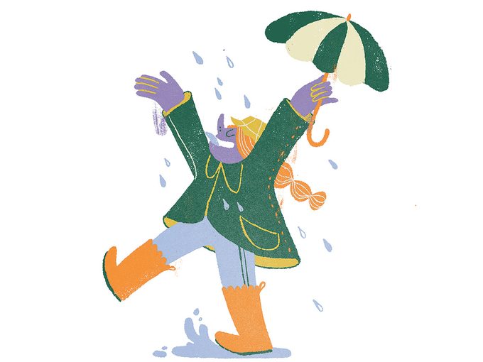 Inspirations: illustration d'une fille sous la pluie.