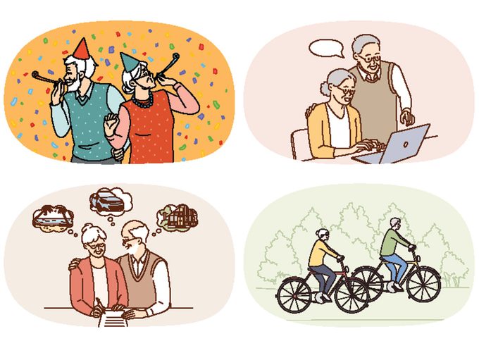 Illustration de personnes âgées.