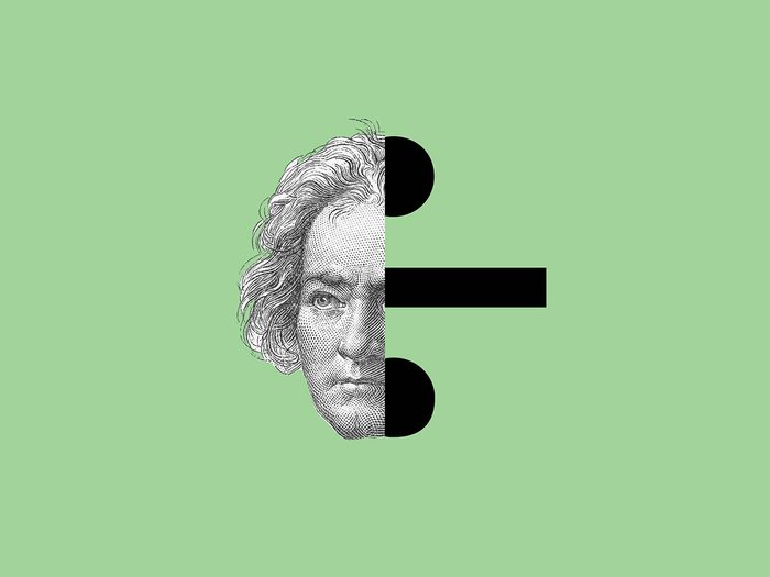 Montage de Beethoven et du symbole de division.