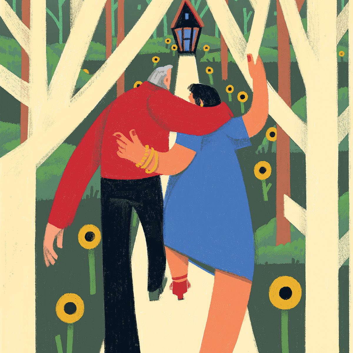 Fugue amoureuse: illustration de deux personnes.