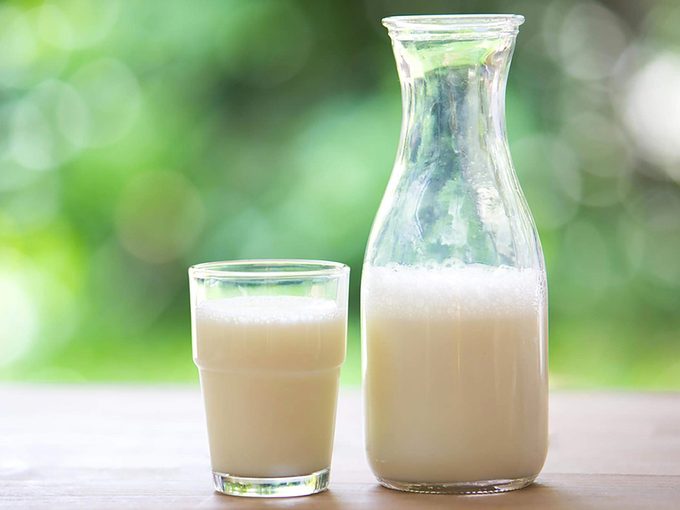 Aliments  ne pas conserver au conglateur: du lait.