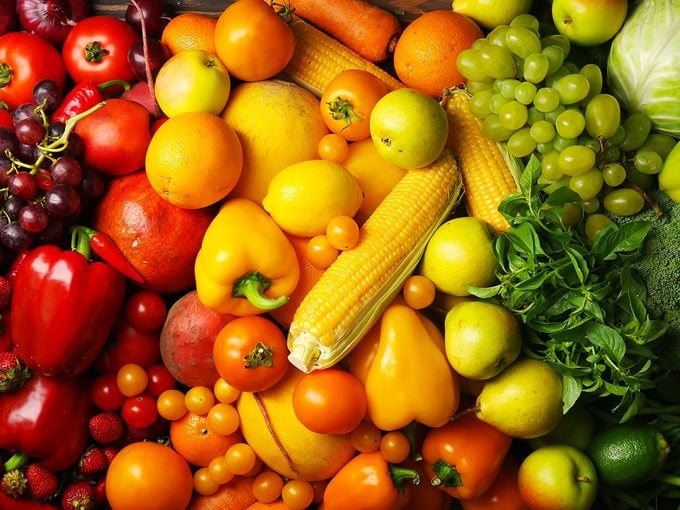 Aliments  ne pas conserver au conglateur: des fruits et lgumes crus.