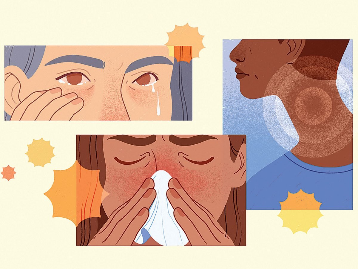 Allergies saisonnières: des personnes avec des allergies.