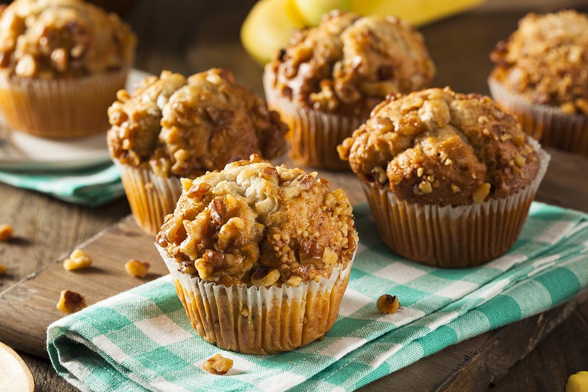 Aliment santé : un muffin fait maison faible en sucre et en matière grasse.